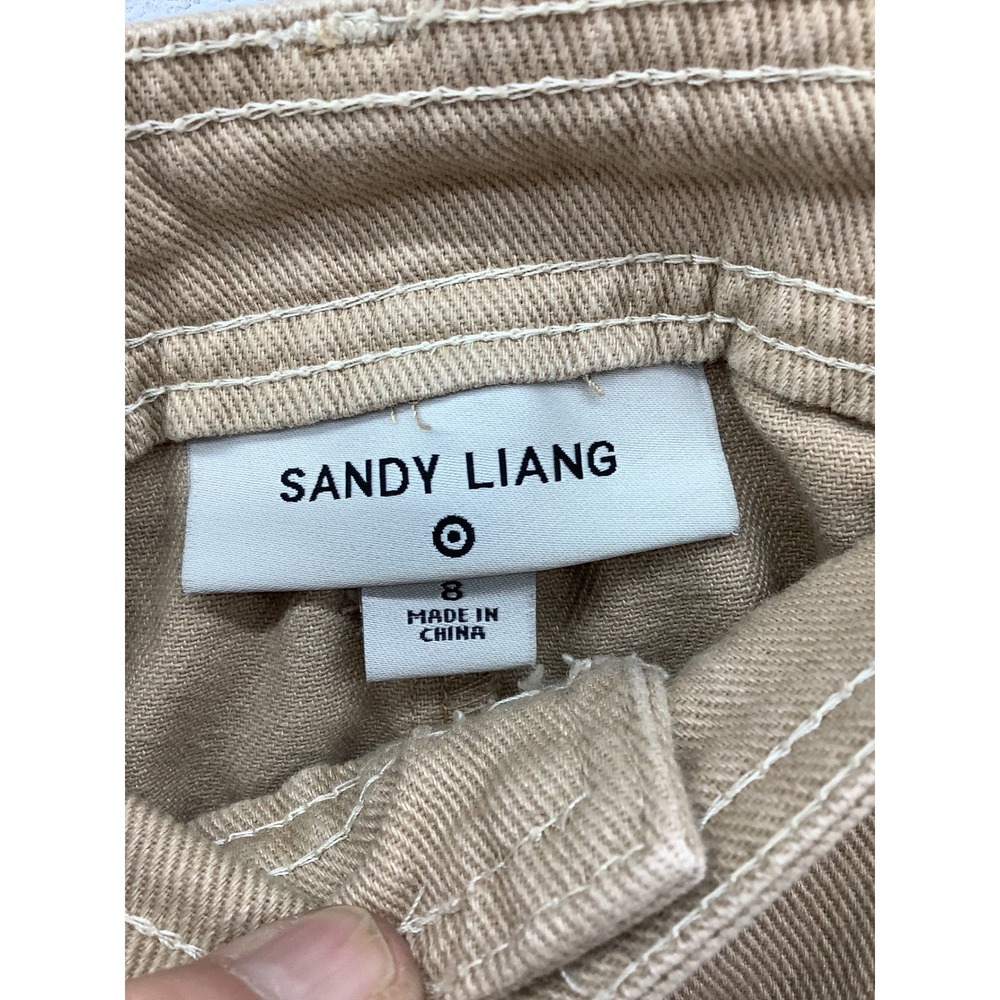 Sandy Liang x Target Tan Cotton Cargo Carpenter Pants Wide Leg Khaki Womens 8 - Picture 3 of 5
